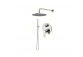 Zestaw natryskowy Vema Tiber Steel, podtynkowy, 2 wyjścia wody, deszczownica 25cm, stal nierdzewna inox