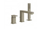PYTAJ O RABAT ! Bateria wannowa 3-otworowa Gessi Rettangolo na brzeg wanny - finox brushed nickel
