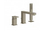 PYTAJ O RABAT ! Bateria wannowa 3-otworowa Gessi Rettangolo na brzeg wanny - finox brushed nickel