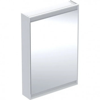 Szafka z lustrem z ComfortLight i dwojgiem drzwi, montaż natynkowy, wysokość 90 cm, Geberit ONE - Aluminium anodyzowane  