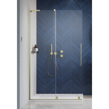 Kabina prysznicowa Radaway Furo-SL Brushed Gold Walk-in 1200x2000 mm, wersja prawa - szkło przejrzyste, profil złoty szczotkowany