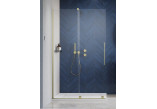 Kabina prysznicowa Radaway Furo Brushed Gold Walk-in 1200x2000 mm, ze stabilizatorem poprzecznym, wersja prawa - szkło przejrzyste, profil złoty szczotkowany