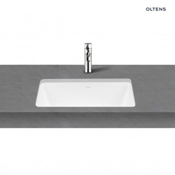 Umywalka nablatowa Oltens Hamnes, 60x42,5cm, owalna, bez przelewu, powłoka SmartClean, biała