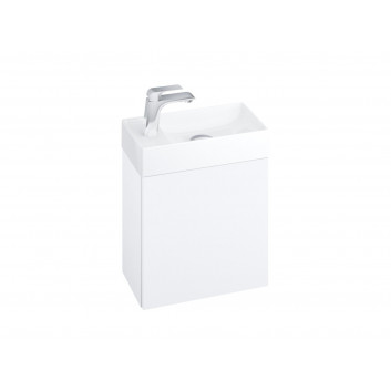 Szafka pod umywalkę mini Ravak SD Classic II 40x22x50 cm, wisząca, wersja lewa - biały połysk