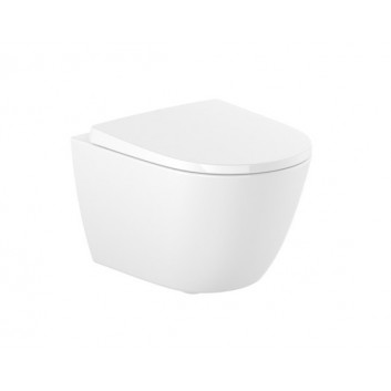 ROCA Miska WC podwieszana Rimless Compacto z deską wolnoopadającą (zestaw)