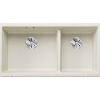Zlewozmywak Blanco Subline 480/320-U Siligranit PuraDur 85,5x40cm 2 kom bez korka, tartufo