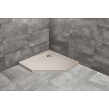 Brodzik prostokątny Radaway Doros F, 140x80cm, akrylowy, stone white