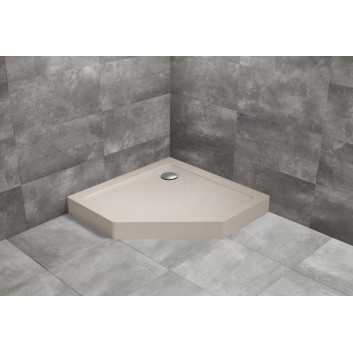 Brodzik prostokątny Radaway Doros F Compact, 140x80cm, akrylowy, stone biały