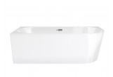 Wanna wolnostojąca narożna Corsan Intero Slim (zwężona do krawędzi wanny) 150 x 75 cm, montaż lewostronny, korek klik-klak chrom