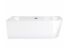 Wanna wolnostojąca narożna Corsan Intero Slim (zwężona do krawędzi wanny) 150 x 75 cm, montaż lewostronny, korek klik-klak chrom