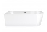Wanna wolnostojąca narożna Corsan Intero Slim (zwężona do krawędzi wanny) 150 x 75 cm, montaż lewostronny, korek klik-klak chrom