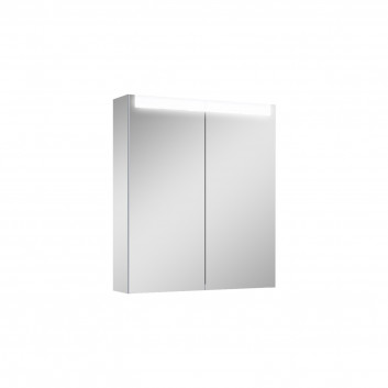 Szafka wisząca z lustrem Elita Medium, 80cm, 2 drzwiczki, 4 szklane półki, gniazdko elektryczne, szary