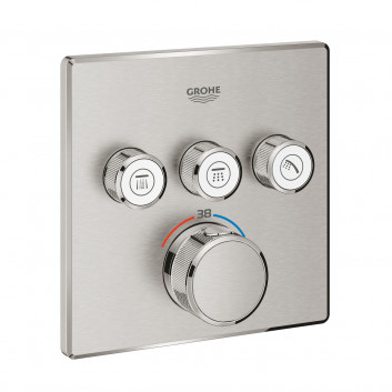 Bateria podtynkowa Grohe Grohtherm SmartControl termostatyczna 3-odbiorniki wody kolor stal nierdzewna
