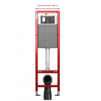 Stelaż podtynkowy WC TECEprofil, wysokość montażowa 1120mm, ze spłuczką Octa II