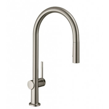 Jednouchwytowa bateria kuchenna 160, metalowa wyciągana wylewka, 2jet, sBox, Hansgrohe Zesis M33 - Czarny Matowy