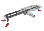 Odpływ liniowy, pełny zestaw, Wiper New Premium, 600mm, wzór Pure (do wklejenia płytki), wykończenie szlif