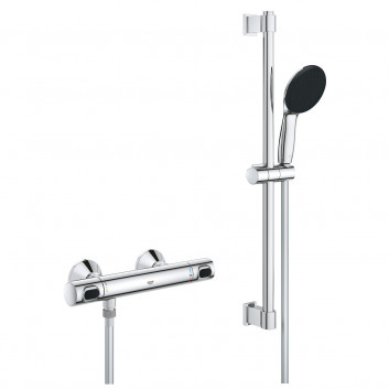 Bateria prysznicowa z termostatem Grohe Grohtherm 800, natynkowa, z zestawem prysznicowym, chrom