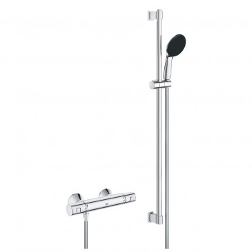 Bateria prysznicowa z termostatem Grohe Precision Flow, natynkowa, z zestawem prysznicowym - chrom
