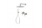 Zestaw natryskowy Vema Tiber Steel, podtynkowy, 2 wyjścia wody, deszczownica 30cm, stal nierdzewna inox