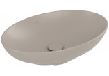 Umywalka nablatowa Villeroy & Boch Loop & Friends, 56x38cm, owalna, z przelewem, Stone White CeramicPlus