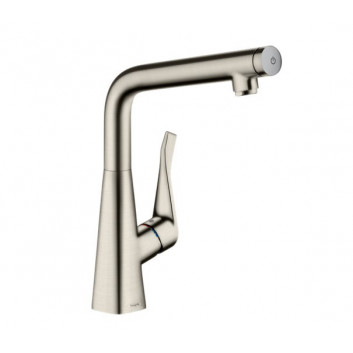 Bateria kuchenna Hansgrohe Talis M54, jednouchwytowa 210, wyciągana wylewka, 2jet - stal szlachetna finish