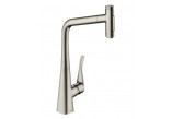 Bateria kuchenna Hansgrohe Metris Select M71, jednouchwytowa 320, wyciągana wylewka, 2jet, sBox - stal szlachetna finish