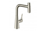 Bateria kuchenna Hansgrohe Metris Select M71, jednouchwytowa 320, wyciągana wylewka, 2jet, sBox - stal szlachetna finish