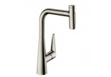 Bateria kuchenna Hansgrohe Metris Select M71, jednouchwytowa 240, wyciągana wylewka, 2jet, sBox - stal szlachetna finish