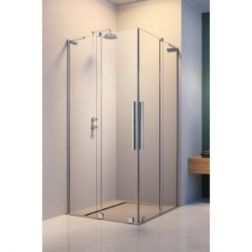 Kabina  Radaway Furo SL KDD  120, profil gunmetal szczotkowany, szkło przejrzyste, część lewa