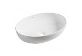 Umywalka ceramiczna Laveo Desna 51,5x39,5 cm nablatowa, bez otworu na baterie - biała