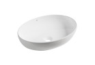 Umywalka ceramiczna Laveo Desna 51,5x39,5 cm nablatowa, bez otworu na baterie - biała