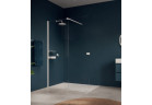 Drzwi suwane Walk-In Huppe Xtensa pure 4-kąt, 140 cm 1-częściowe ze stałym segmentem - profil srebrny połysk, szkło przeźroczyste z AntiPlaque, z dodatkową opcją wyposażenia listwą ścienną Select+