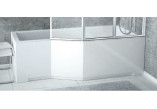 PYTAJ O RABAT ! Wanna asymetryczna lewa Besco Integra 150x75cm + parawan 3-skrzydłowy, biała