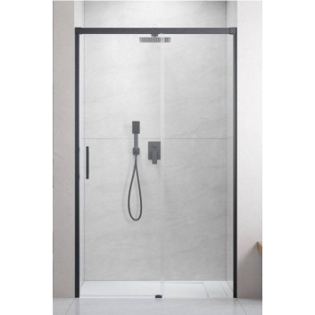 Drzwi prysznicowe suwane Radaway Idea Black DWJ 100 Lewe 98.7-101.2x200.5cm, profil czarny, szkło przejrzyste- sanitbuy.pl