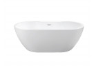 Wanna wolnostojąca Besco Navia 150x80 cm owalna biała, maskownica syfonu z przelewem biała