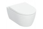 Miska WC wisząca Geberit iCon 53x36 cm, bez kołnierza, spłukiwanie wirowe z deską wolnoopadającą - biała