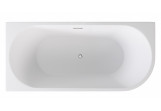 Wanna wolnostojąca Besco Zoya 170x80cm, prawa, akrylowa, biała - maskownica syfonu i przelewu biała