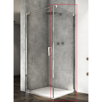Drzwi wahadłowe Ronal Cadura jednoczęściowe z profilem przyściennym CA1C, 80x200 cm, wersja lewa - szkło przezroczyste, profil srebrny połysk