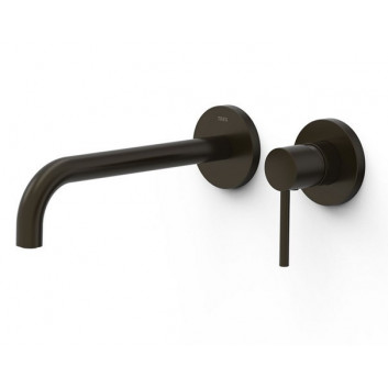 Element naścienny do podtynkowego korpusu baterii umywalkowe TRES STUDY, wylewka 237mm, biel matowa