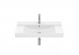 Umywalka meblowa prostokątna Roca Ona Fineceramic, 80x46cm, z otworem na baterie, z przelewem - biała