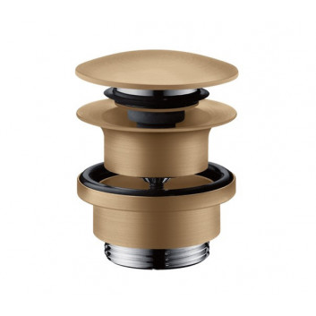 Komplet odpływowy Push-Open do umywalek i bidetów Hansgrohe, czarny chrom szczotkowany