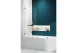 Parawan nawannowy Radaway Essenza Pro Brushed Gold PNJ II, szkło przejrzyste, 80x150cm, profil złoty szczotkowany