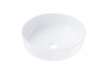 Umywalka nablatowa Corsan Lugo okrągła 41,5x13,5 cm z korkiem klik-klak białym