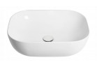 Umywalka nablatowa Corsan Mono prostokątna 46x32x14 cm z korkiem klik-klak białym