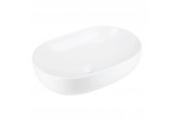 Umywalka nablatowa Corsan Olvena owalna 60x40x15 cm z korkiem klik-klak białym