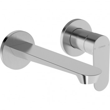 Bateria umywalkowa HansaGenesis, element natynkowy, wylewka 20,3 cm - czarny mat