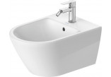 Bidet ceramiczny Duravit D-Code 54x36 cm, wiszący z półką, z otworem na baterię - biały