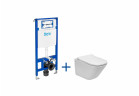 Zestaw podtynkowy Roca DUPLO ONE + miska WC podwieszana GAP SQUARE COMPACTO RIMLESS z deską wolnoopadającą SLIM, biała