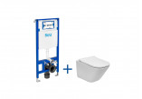 Zestaw podtynkowy Roca DUPLO ONE + miska WC podwieszana GAP ROUND COMPACTO RIMLESS z deską SLIM, biała