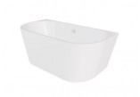 Wanna przyścienna Besco Vica New, 170x80 cm, akrylowa, biała + syfon biały z napełnieniem przez przelew
